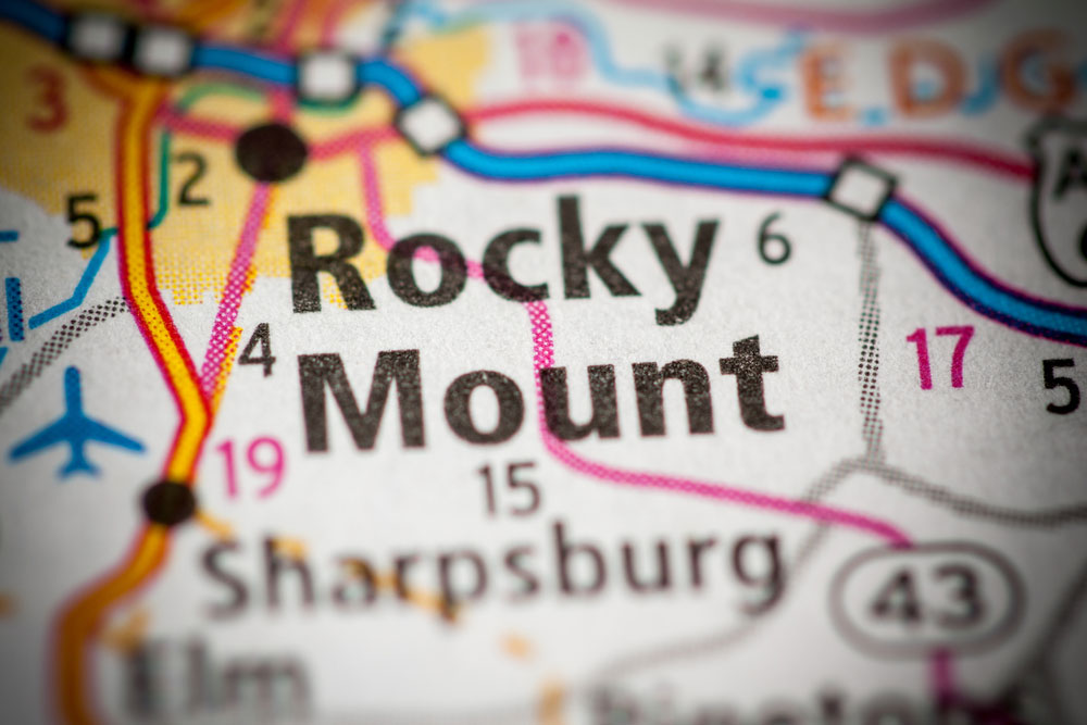 Rocky Mount on a map