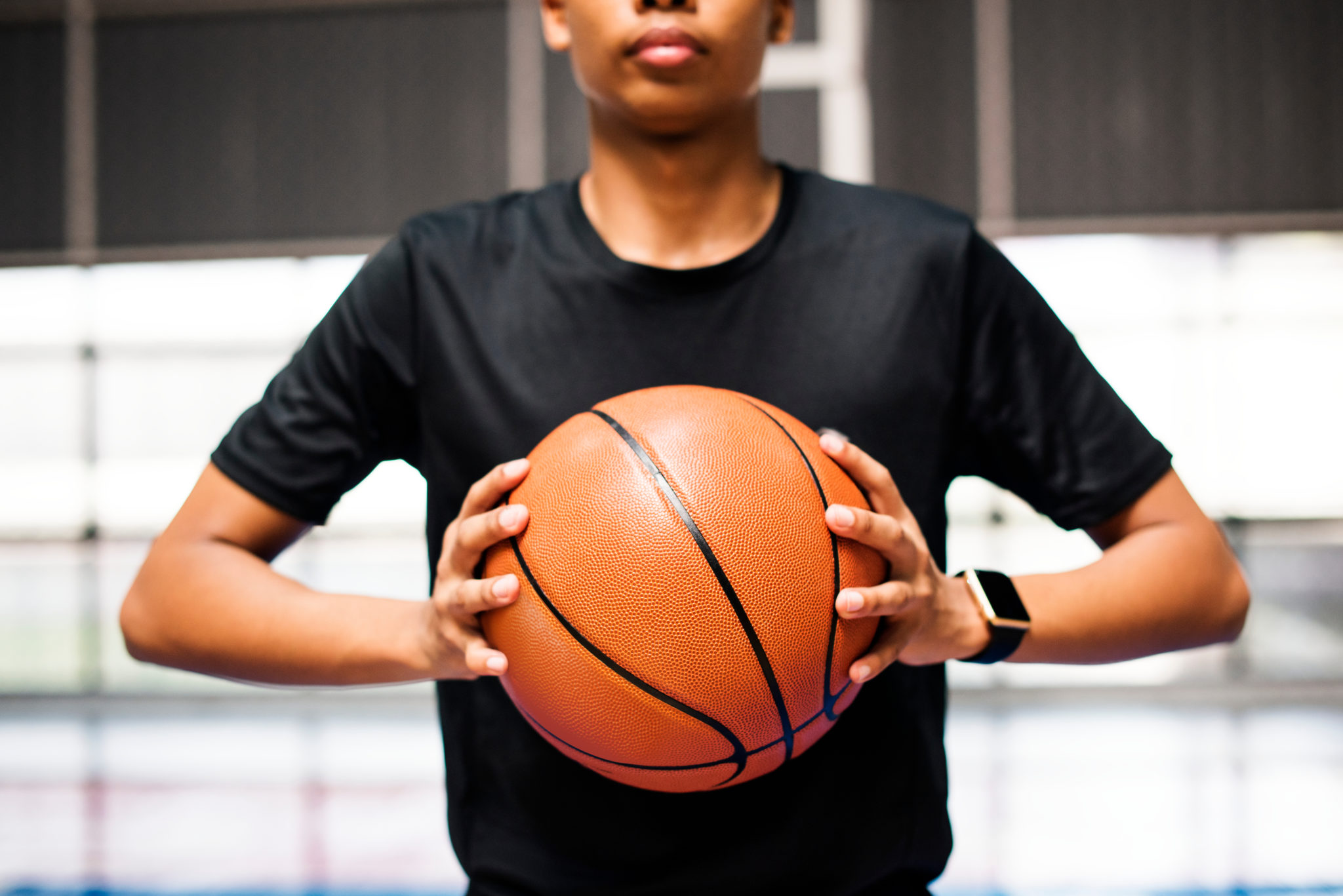 Boy holding a basketball