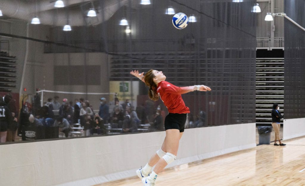 volleyball player hitting ball at Rocky Mount Event Center