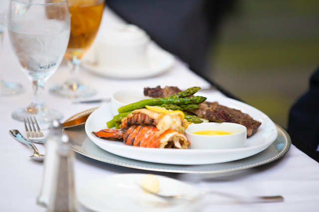 Dish served at our wedding venue by catering professionals